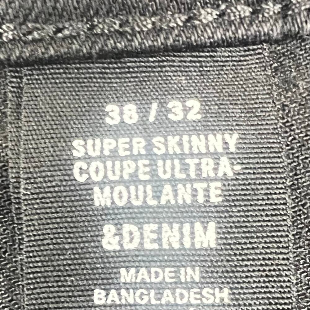 *H&M Divided Jeans Mens 36x32 Super Skinny Coupe Ultra-Moulante Black Jeans - Picture 4 of 5